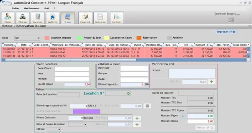 Logiciel de gestion de location de voiture