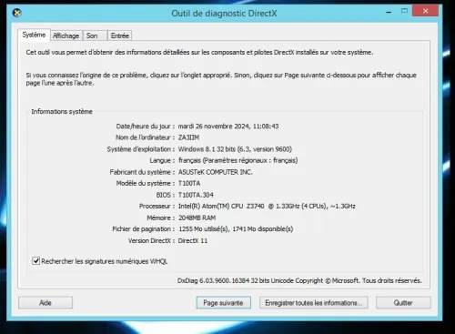 Pc asus détachable 