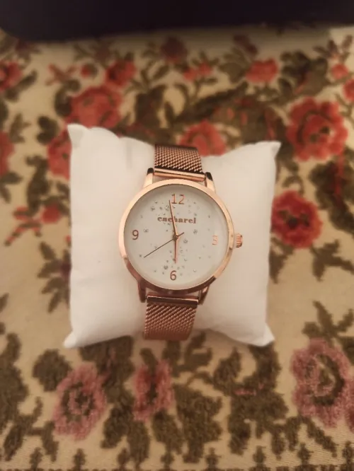 Montre Femme Cacharel Maillé Acier Rose Or 