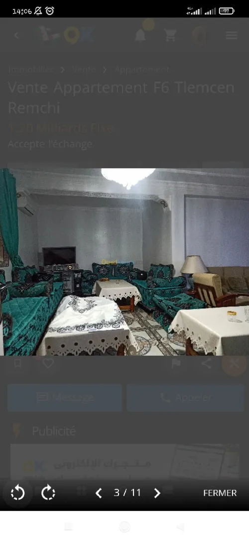 Vente Appartement F6 Tlemcen Remchi