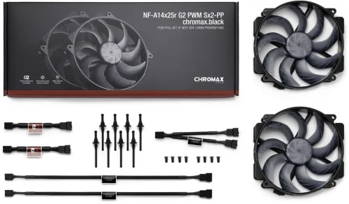 4x Noctua NF-A14x25 G2 PWM chromax black 140mm
