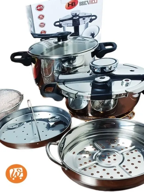 Cocotte BRENDELI 7 Pcs 7L+ 4L en inox + 4 Accessoires