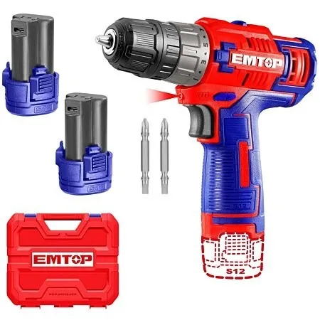 Perceuse sans fil 12v EMTOP
