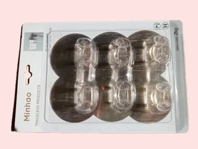 Plastic Adhesive Power Plug Socket Holder Stickers 6 PCS