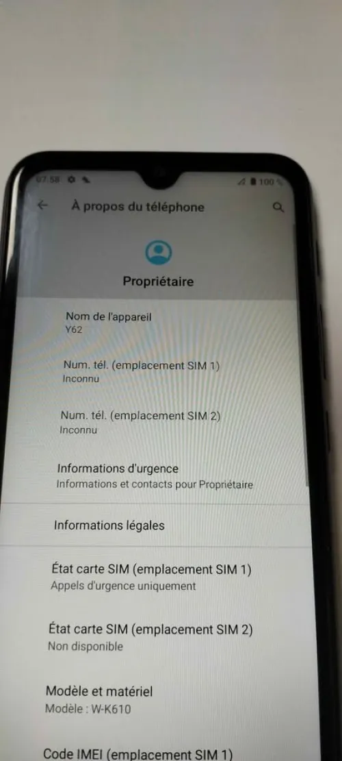 Smartphone WIKO Y62 16Go Smartphone WIKO Y62 16Go