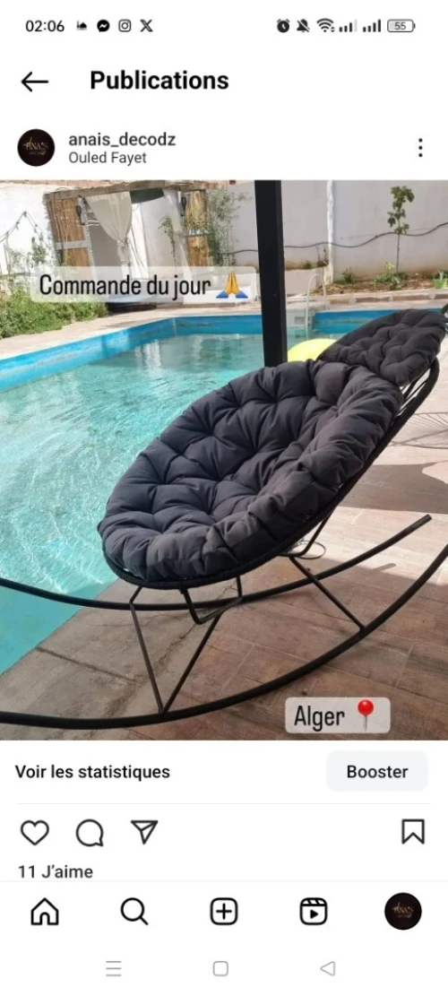La chaise balançoire 