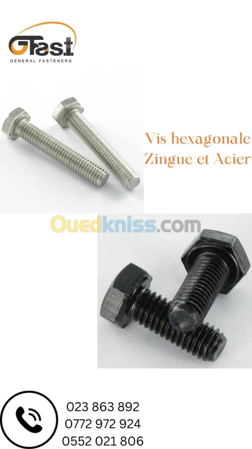 Vis Hexagonal zingue Et Acier 8.8