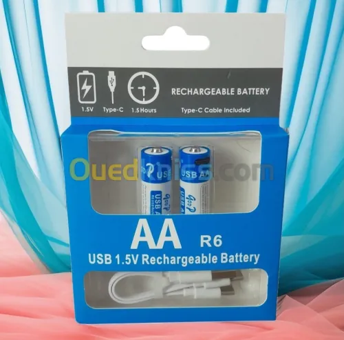 Les piles rechargeables AA USB charge type C 