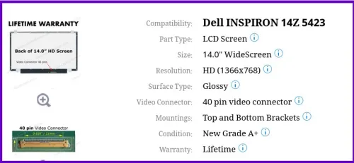 Ecran Dell Inspiron 14z شاشة ديل 
