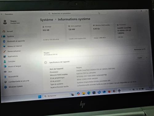 HP ELITEBOOK 830 G6 I7-8665U 8GB 256GB SSD 13 FHD