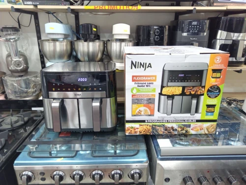 PROMO AIR-FRYER SANS HUILE NINJA 10L DOUBLE COMPARTIMENTS HORIZONTAL AVEC AFFICHEUR TACTILE