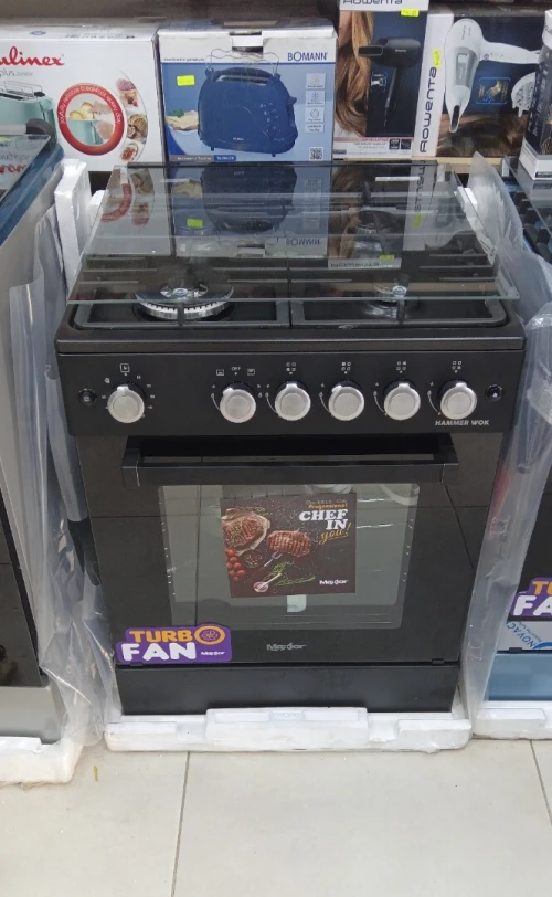 promo cuisinière Maxtor Noir ventilé hammer wok 4 feux-fonte 