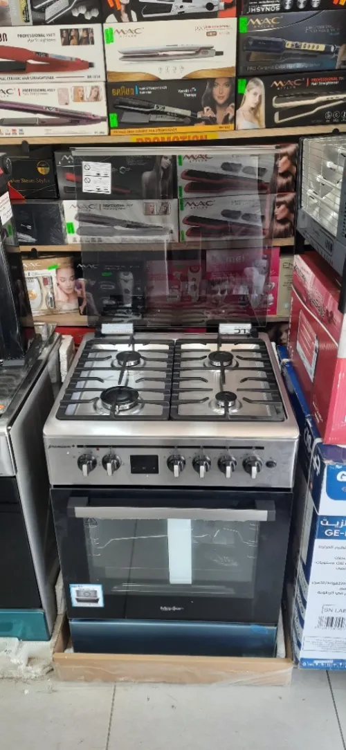 Promotion cuisiniere maxtor inox gaz/gaz ventile avec afficheur