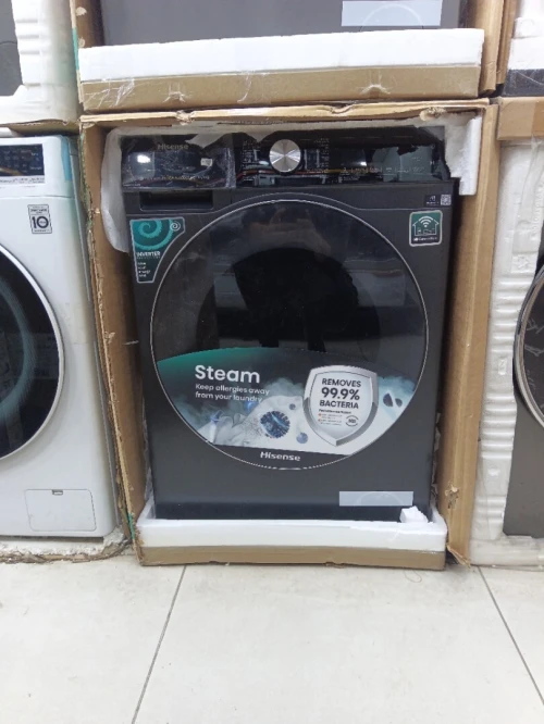 Super promo Machine à laver Hisense 12kg Séchante dark silver smart connect steam vapeur 