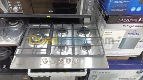 PROMO PLAQUE DE CUISSON MIDEA INOX 5 FEUX-FONTE WOK-TABOUNA THERMOCOUPLE