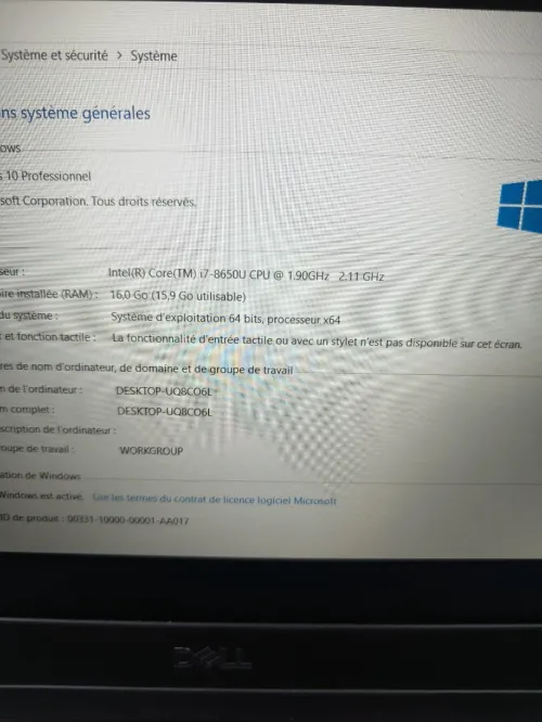 DELL LATITUDE 5490 CORE I7 8650U 16GB 512SSD 14 HD+