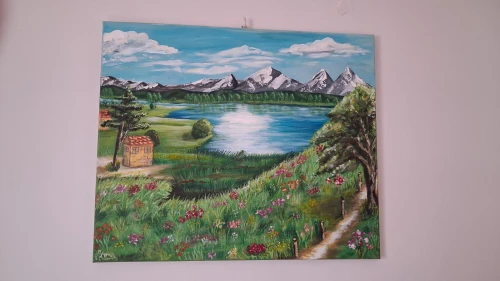 Tableau peinture acrylique nature