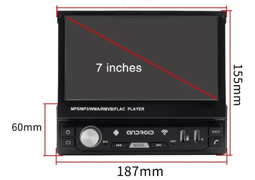DVD Lecteur MP5 de Contrôle Central Rétractable pour Voiture - مشغل راديو قابل للفتح