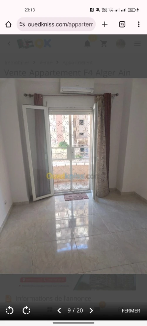 Vente Appartement F4 Alger Ain taya