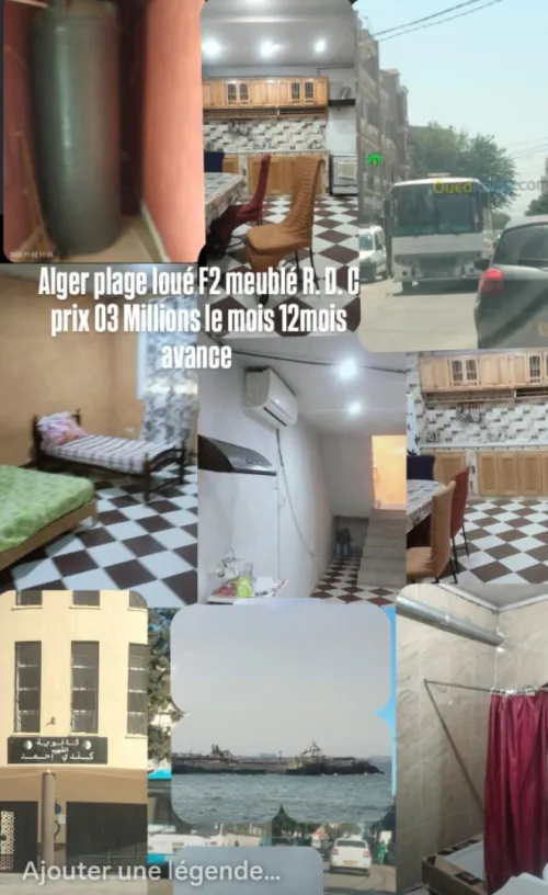 Location Appartement Niveau de villa F2 Alger Bordj el bahri