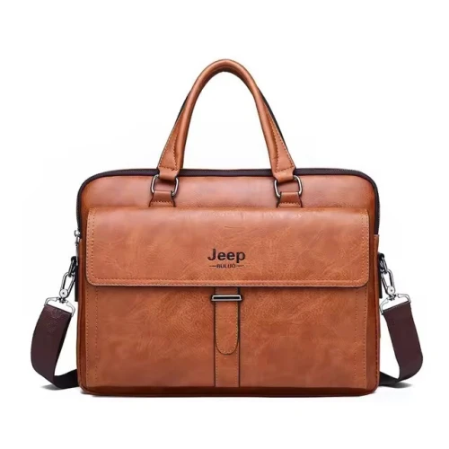 Cartable Jeep Classique en Cuir Fendu