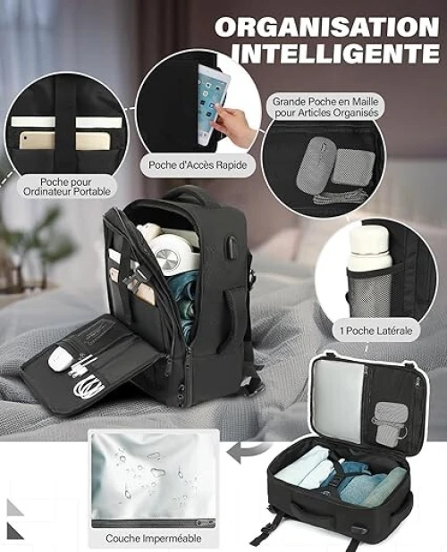Sac à Dos Voyage Cabine Avion VANKEV 30 Litres