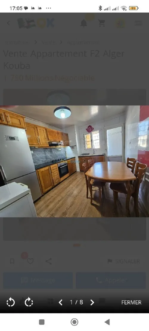 Vente Appartement F2 Alger Kouba