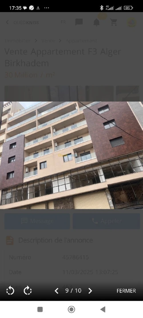 Vente Appartement F3 Alger Birkhadem