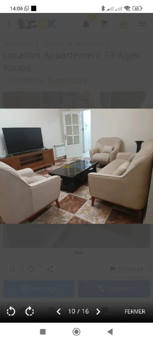 Location Appartement F3 Alger Kouba