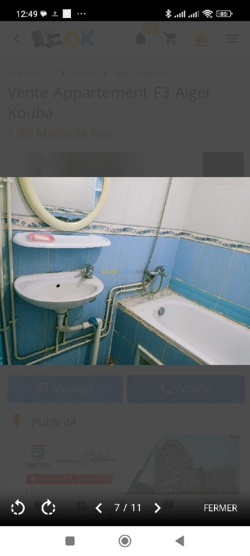Vente Appartement F3 Alger Kouba