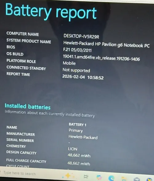 HP Pavillion G6 Intel I3-M370 RAM 8GB 15.6" HDD 750GB