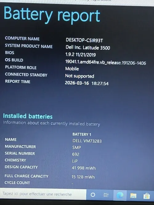 Dell Latitude 3500 I3 8145U RAM 8GB 15.6"