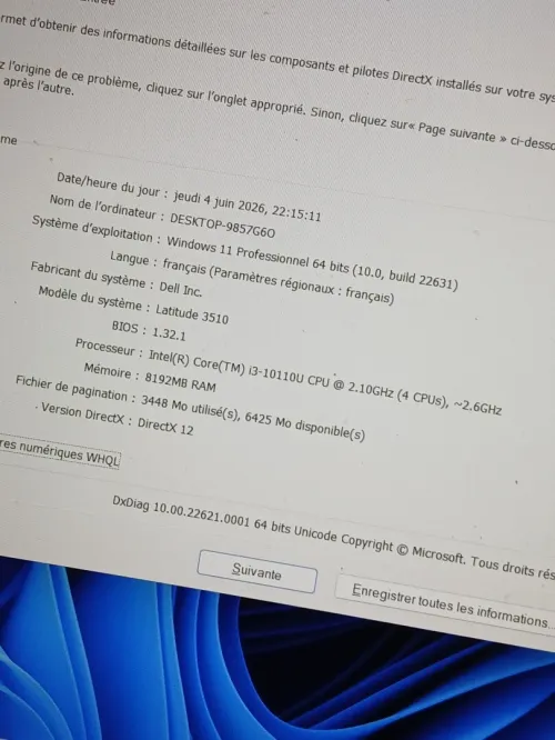 Dell latitude 3510 I3-10110U RAM 8GB SSD 256GB