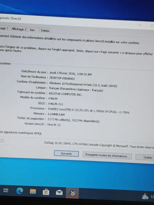 ASUS K46CM Intel I5-3317U RAM 6GB Nvidia Geforce GT 635M 2GB