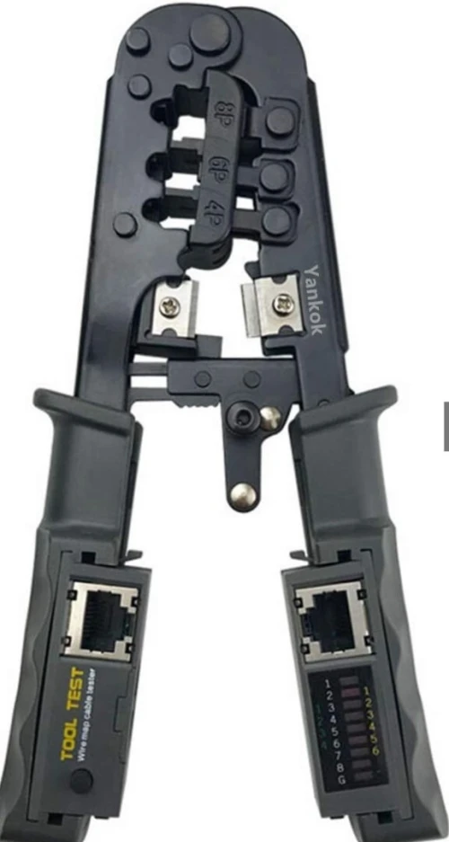  Pince à sertir RJ45 avec testeur de câbles intégré 