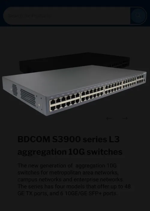 BDCOM S3900 series L3 aggregation 10G switches