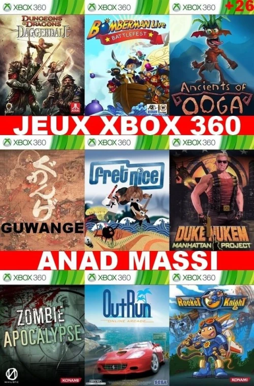 INSTALLATION JEUX XBOX 360 (PRIX CHOC FA DESCRIPTION) *