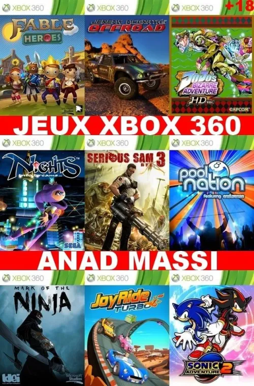 INSTALLATION JEUX XBOX 360 (PRIX CHOC FA DESCRIPTION) *