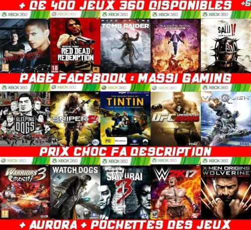 INSTALLATION JEUX XBOX 360 (PRIX CHOC FA DESCRIPTION)