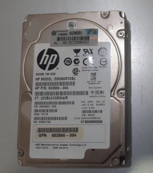 DISQUE HP SAS 900 GIGA POUR SERVEUR ET WORKSTATION