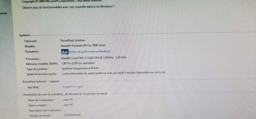 Ordinateur HP Pro 3500 avec Moniteur HP W2072a
