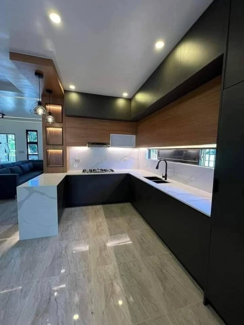 Fabrication de cuisine équipée moderne sur mesure très bonne qualité 