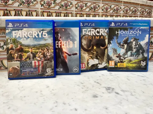 FARCRY 5,FARCRY PRIMAL ,HORIZON ZERO DAWN ,BATTLEFIELD 1 PS4