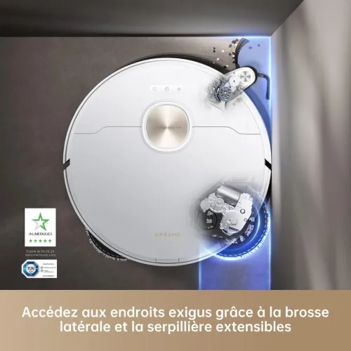 DREAME X40 Ultra Complete Robot Aspirateur avec Serpillière amovible et relevable, Brosse latérale