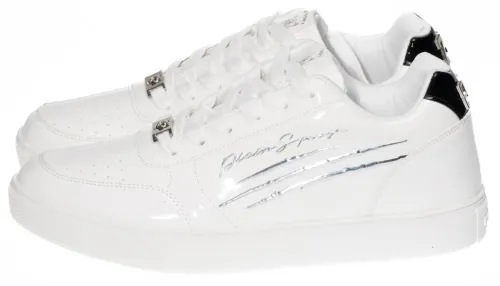 Baskets Plein Sport Blanches Style Scratch Métallique original