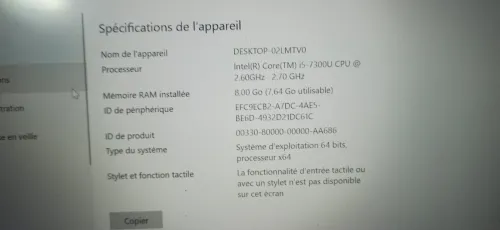 Dell i5 7 ème génération