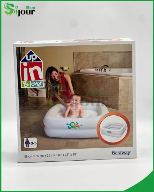 Baignoire Gonflable Carrée à Double Anneau Pour Bébé 86 x 86 x 25 cm Bestway 51116