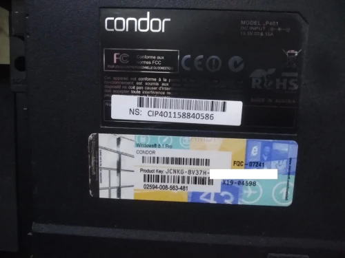 Bios CONDOR P401 6-71-W3S50-D02B W355SDQ 