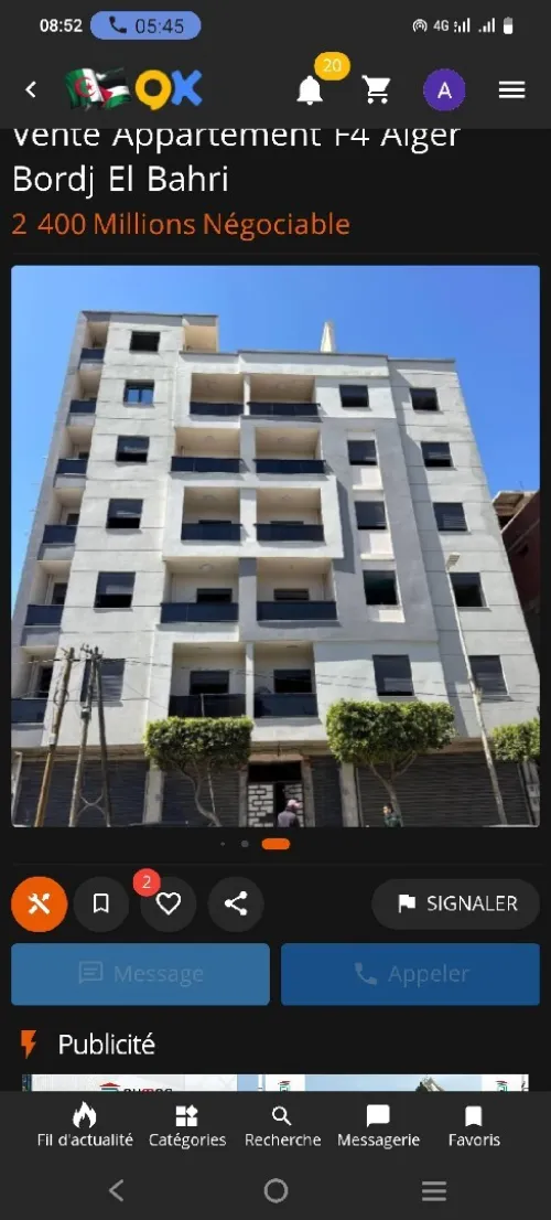 Vente Appartement F4 Alger Bordj el bahri