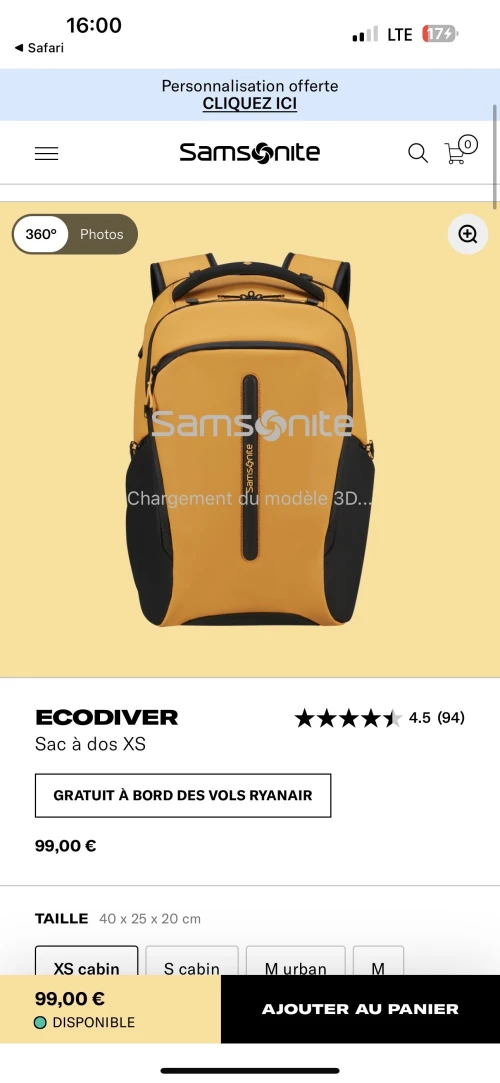 Sac à dos samsonite original